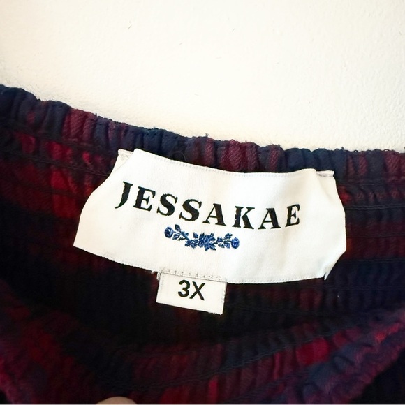 JESSAKAE Brooks Red and Navy Plaid Midi Dress - Picture 8 of 10